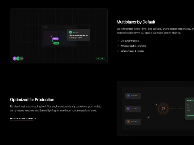 3D Collaborative Features Section with Animated UI