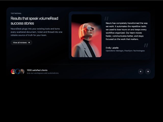 Interactive Testimonial Slider Section