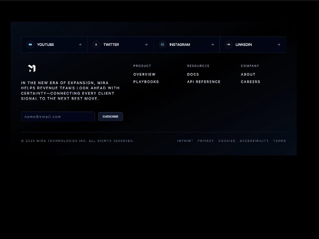 Social Footer with Newsletter and Link Columns