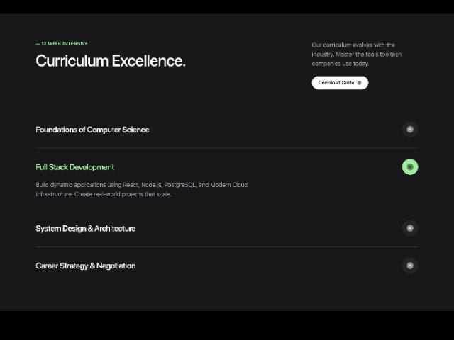Interactive Curriculum Accordion Section