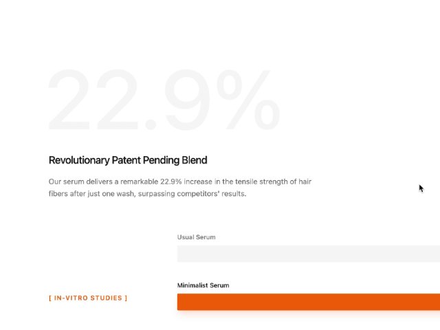 Animated Hair Serum Stats Comparison Section