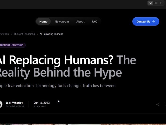 Blog Article Layout with Navigation & Newsletter