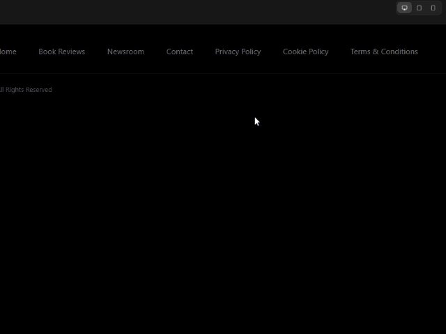 Dark Footer with Navigation and Social Links