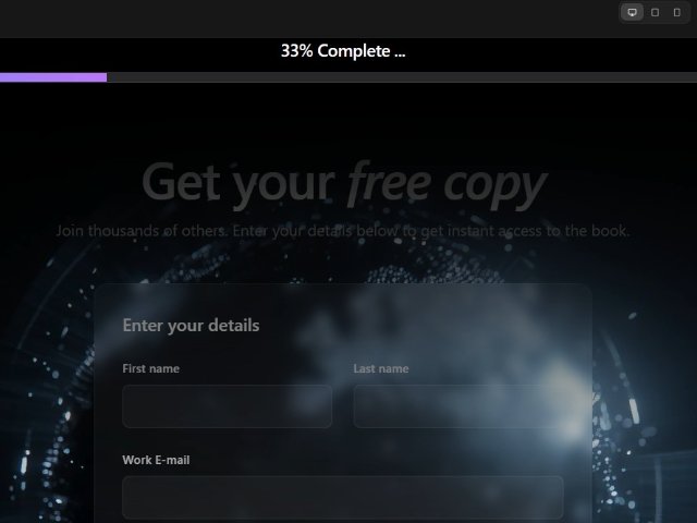 Book Opt-In Form Section with Progress Indicator