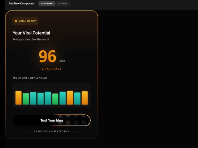 Viral Score Hero Card with Animated Equalizer