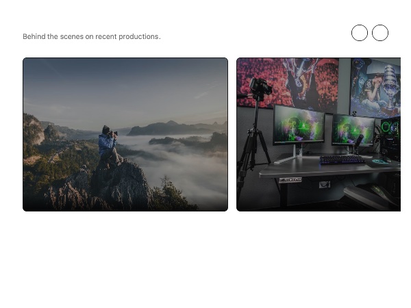 Backstage Gallery Section with Horizontal Scroll