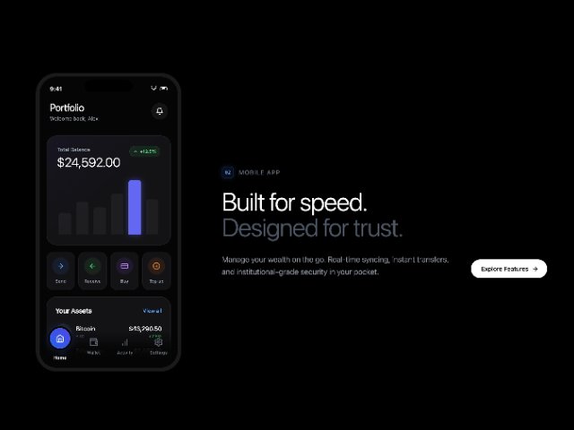 Mobile Banking App UI Showcase Block