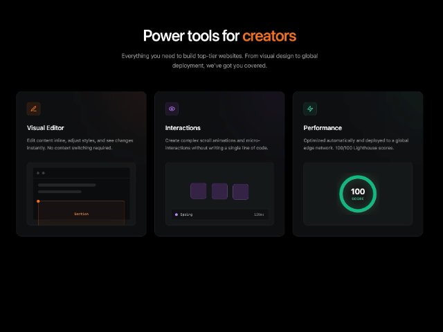 Three-Column Feature Grid for Creator Tools