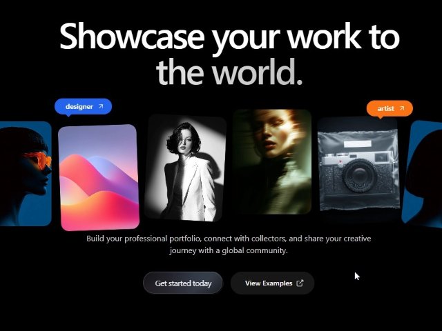 Interactive Portfolio Hero with Card Gallery