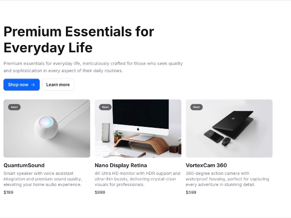 Premium Product Feature Grid with CTA
