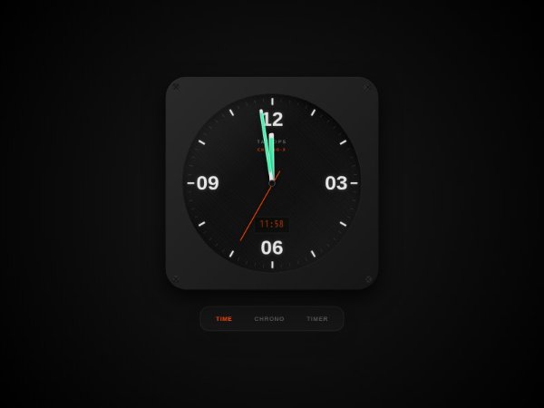 Interactive Chronograph Watch UI