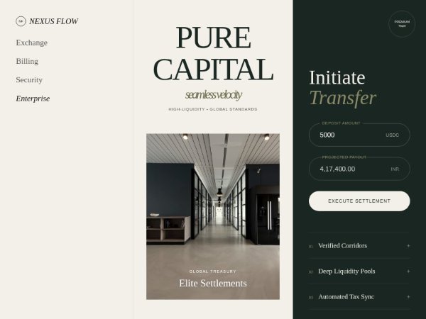 Three-Column Crypto Treasury Hero with Swap Form