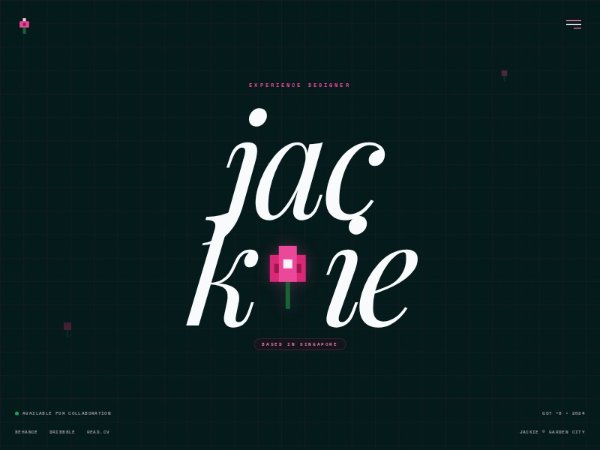 Pixel Art Personal Portfolio Hero Section