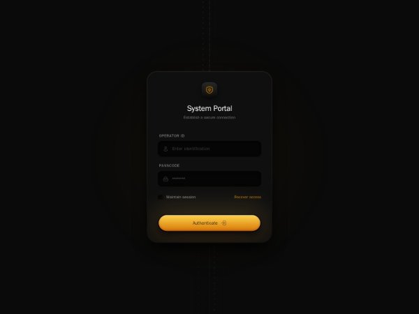 Futuristic System Portal Login Card