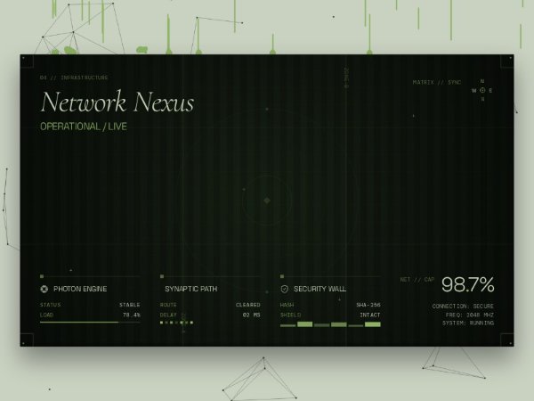 Futuristic Network Status HUD Section