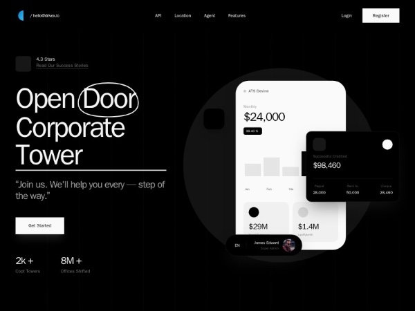 Property Dashboard Hero with Floating UI