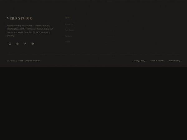 Architectural Studio Footer with Animated Glow