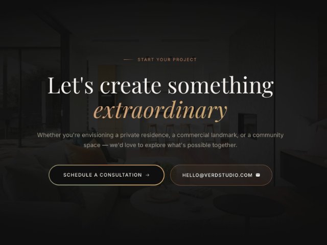 Architectural CTA Section with Animated Glow Button