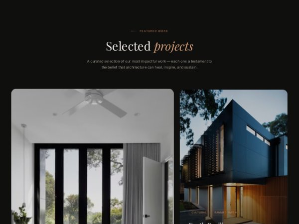 Featured Projects Grid Section with Hover Reveal