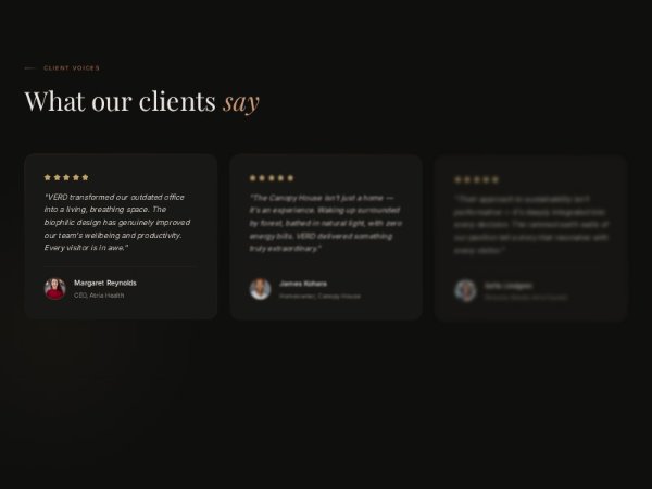 Animated Testimonials Grid Section