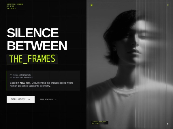 Cinematic Portfolio Hero Header