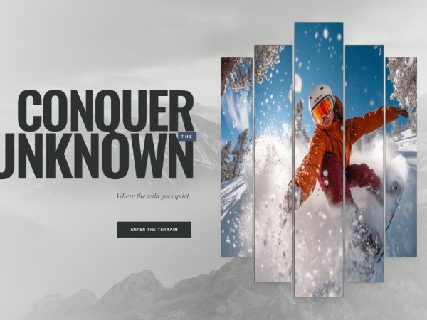 Cinematic Hero Section with Parallax Blinds