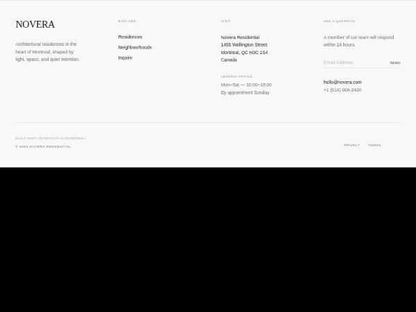 Luxury Residential Website Footer