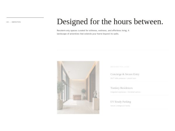 Animated Amenities Feature Section