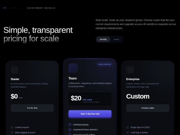 Gradient Pricing Section with Three Plans