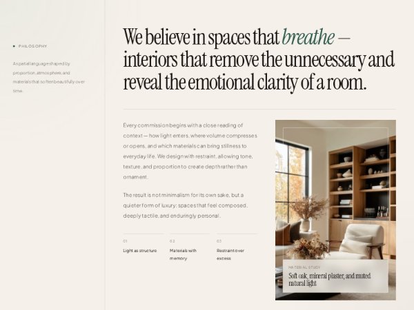 Interior Design Philosophy Section