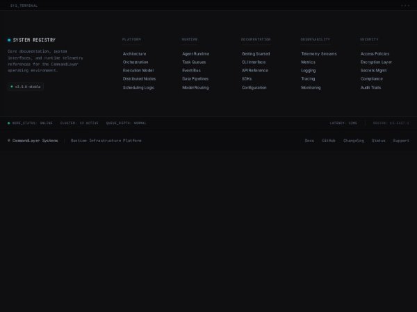 Terminal-Style System Footer