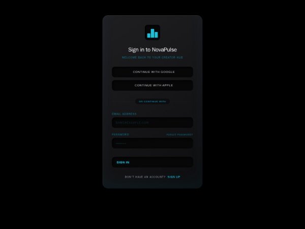Dark Neon Login Form Card