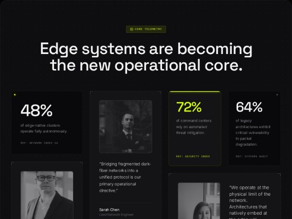 Edge Architecture Stats and Testimonial Section