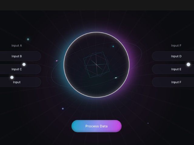Futuristic Data Processing UI Section