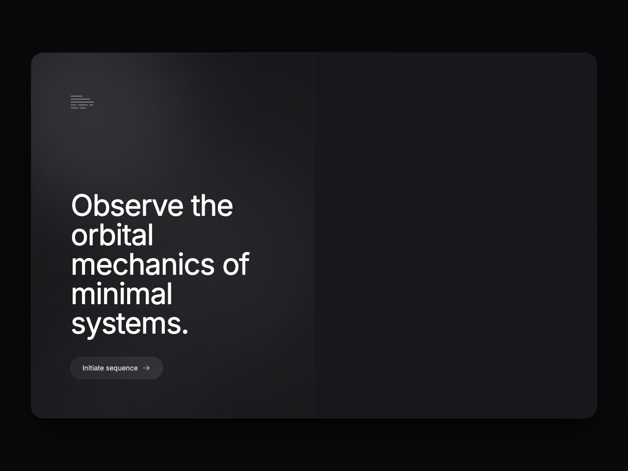 Monotone Orbital Hero Section