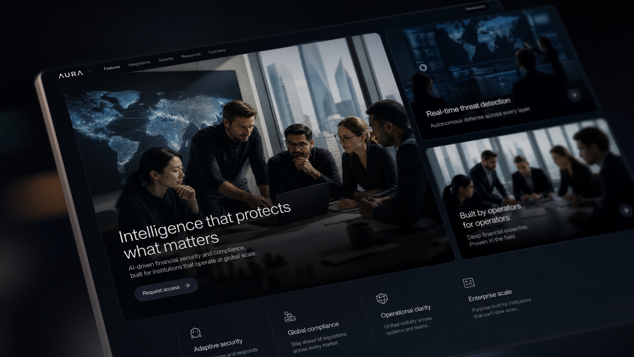 Final Aura landing page summary with generated images, animations, and scroll behavior