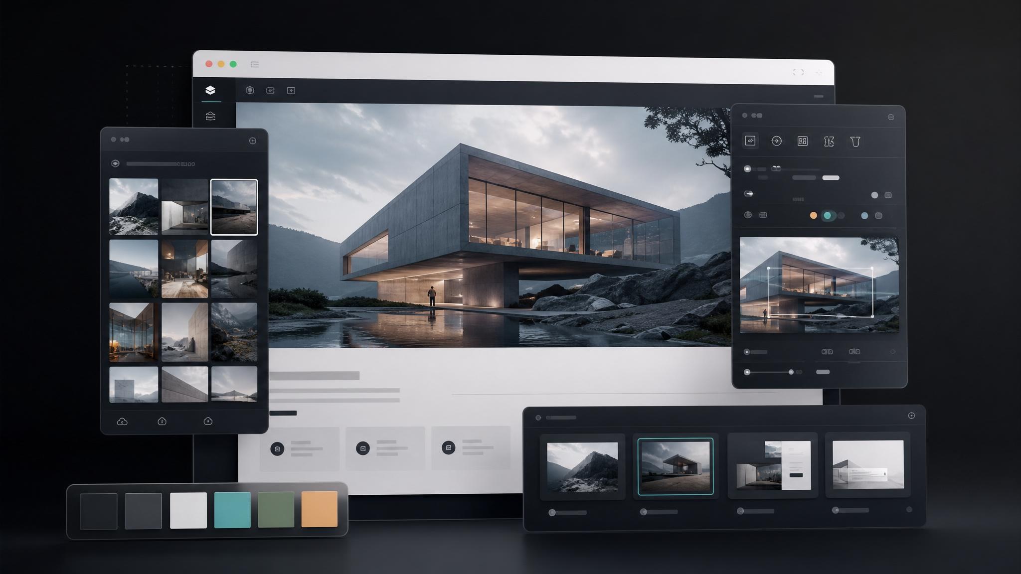 Image references attached as page assets with improved composition, perspective, and visual accuracy for a landing page