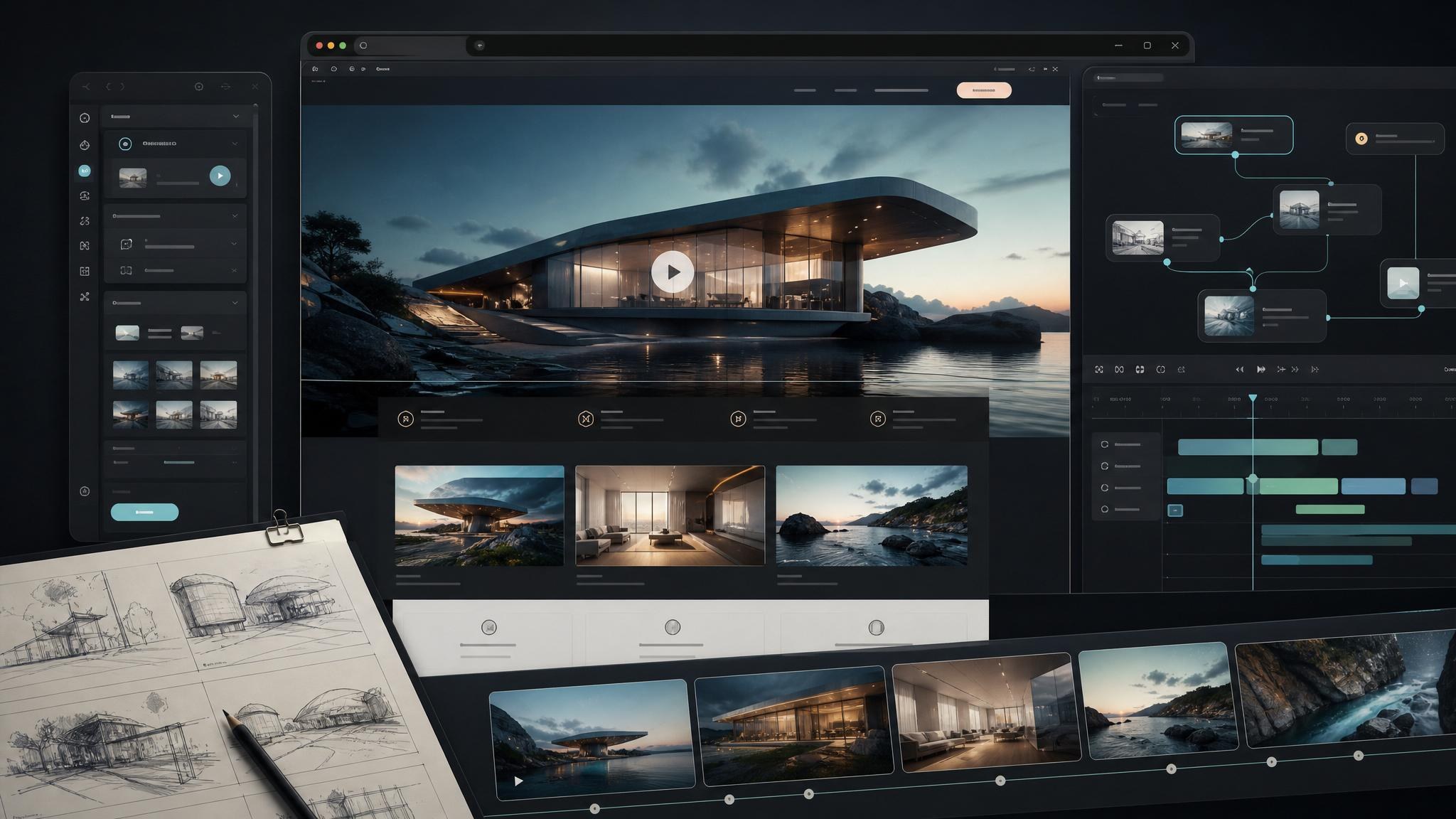 Final Aura landing page with generated still media, animated hero video, and polished image-to-video workflow integration