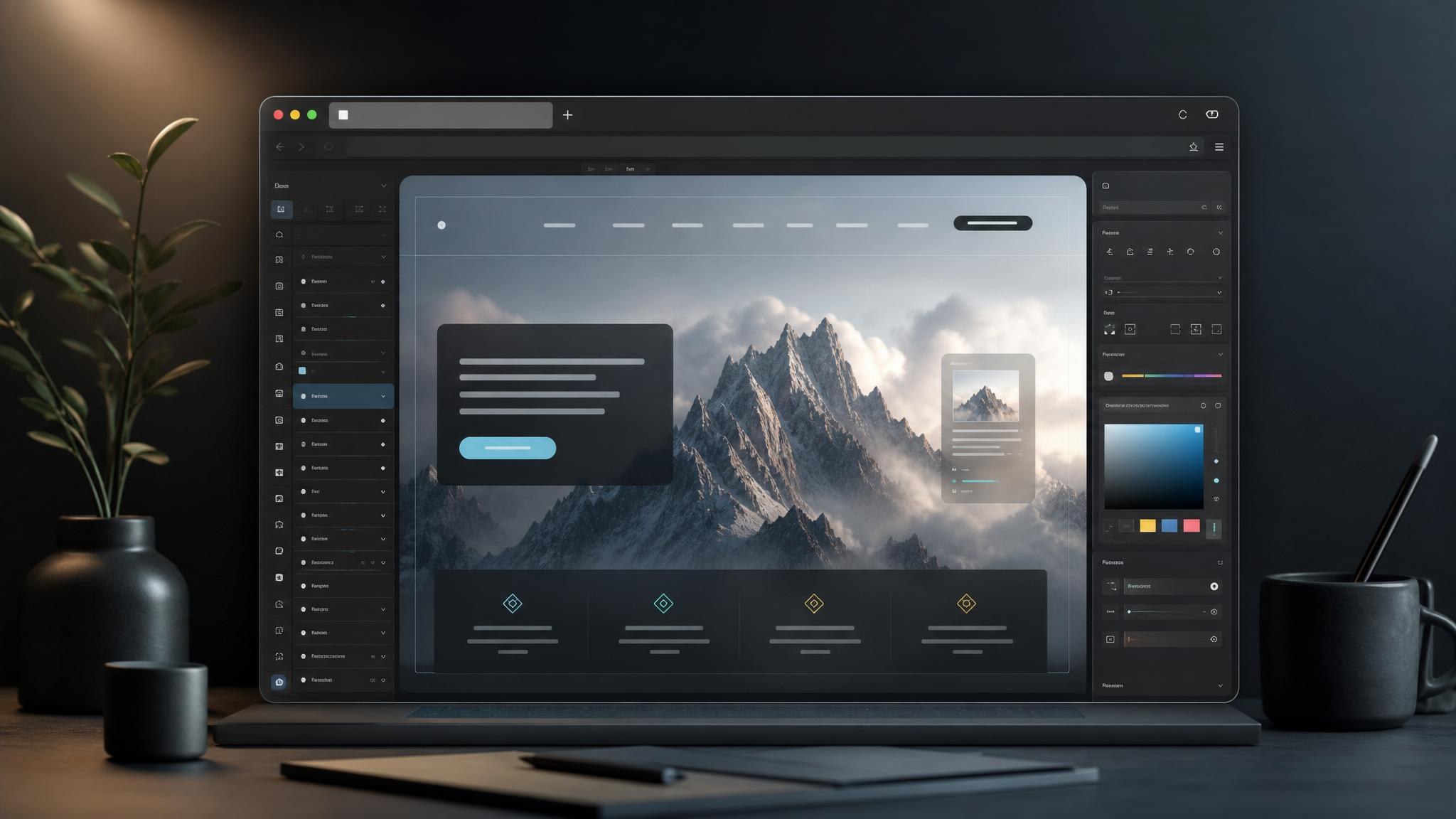 Premium hero section rebuilt from a screenshot prompt with visual hierarchy, product depth, and atmospheric background
