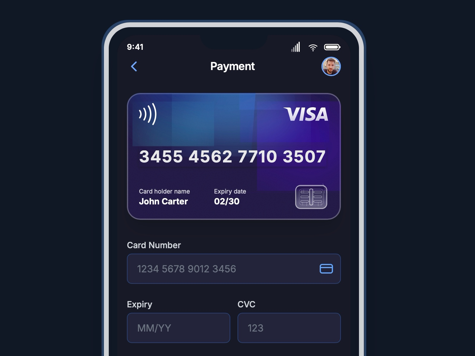 Preview for Mobile Payment Credit Card UI
