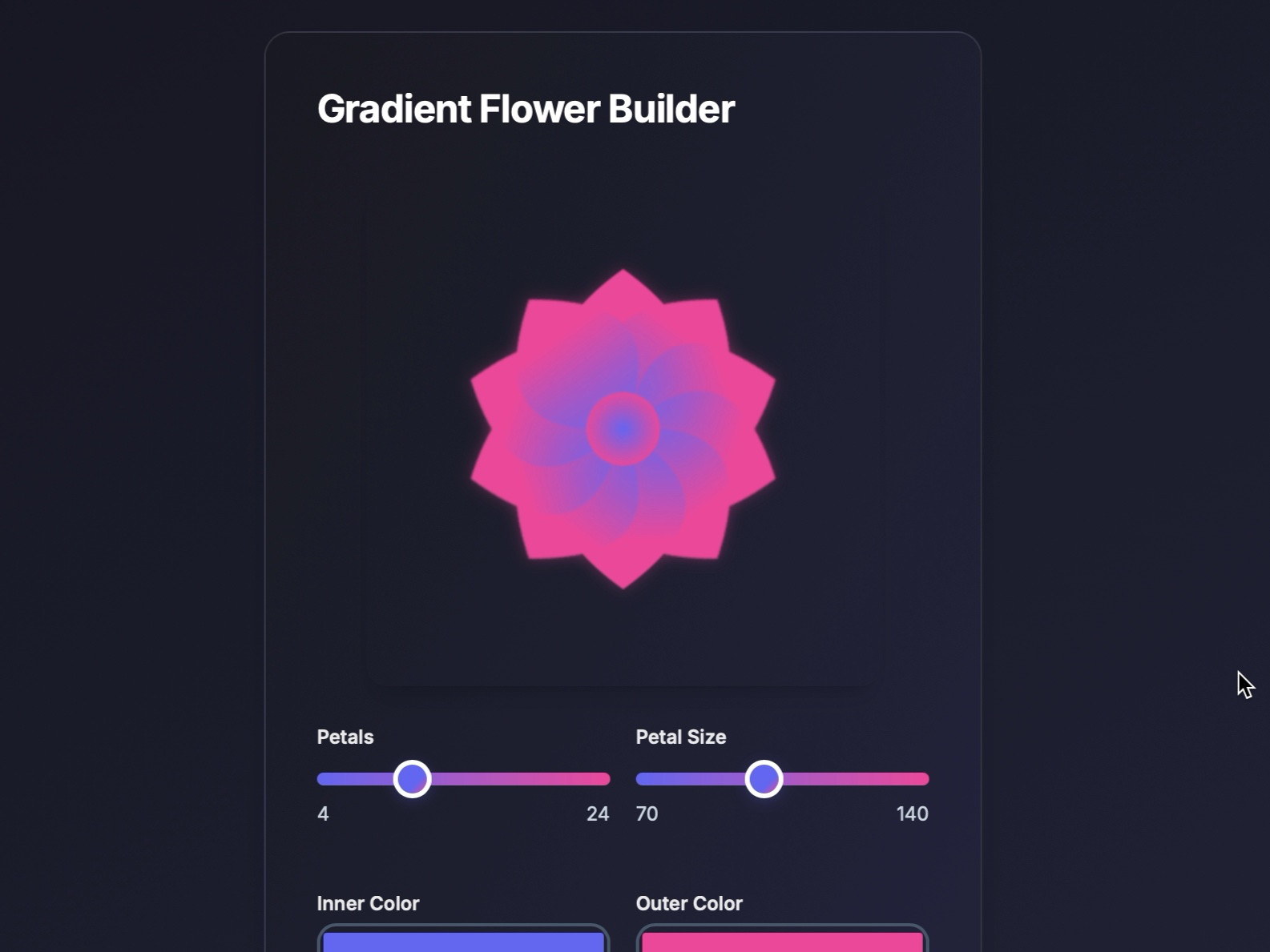 Preview for Interactive Gradient Flower Canvas