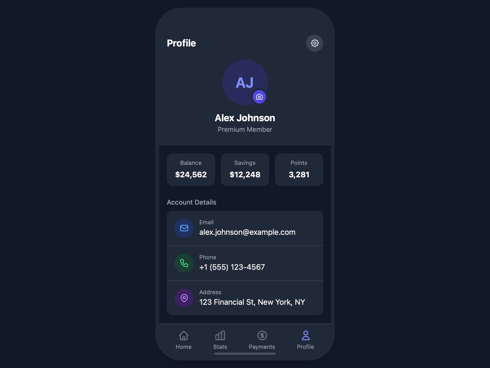 Preview for User Profile and Account Overview