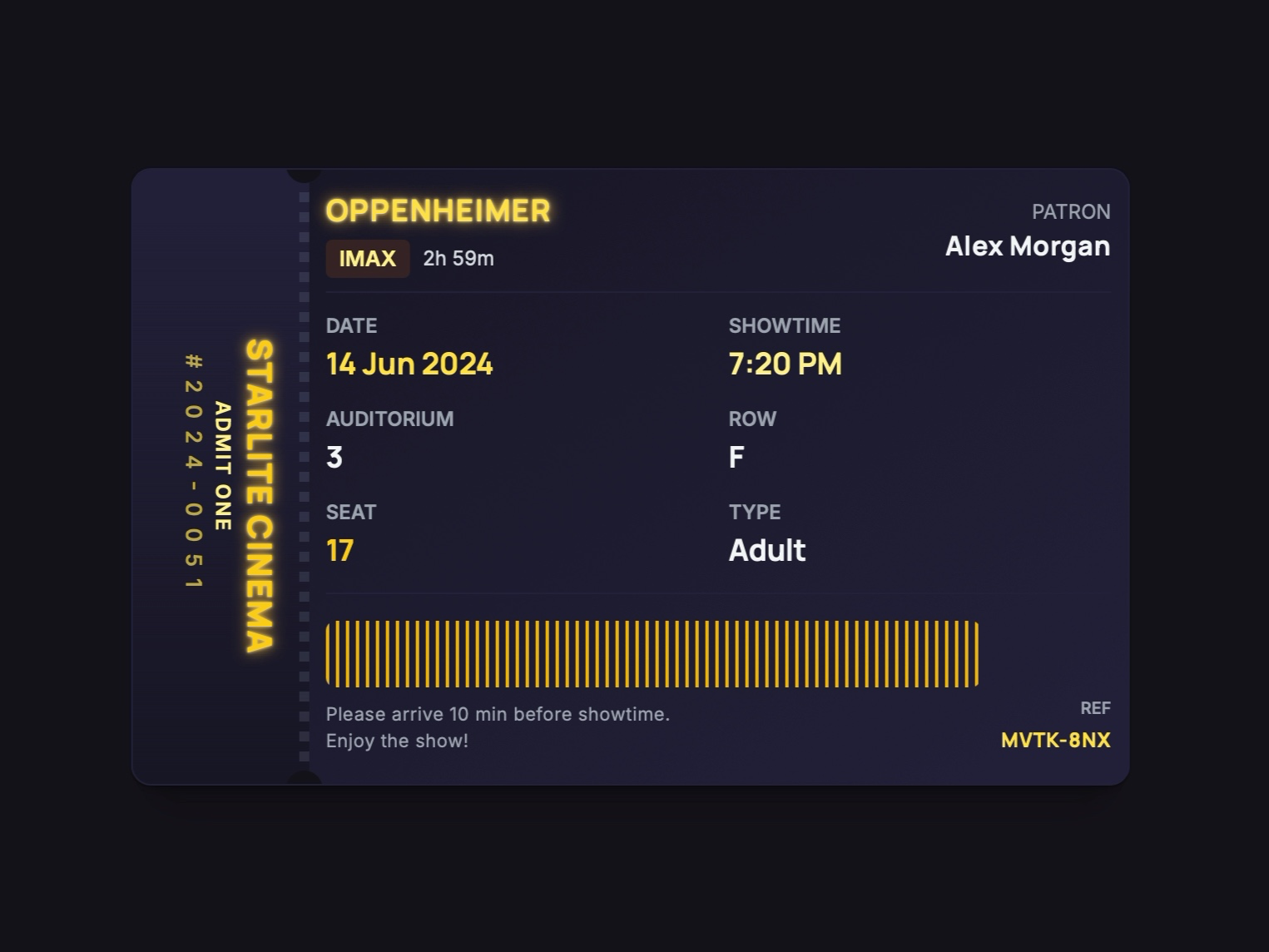 Preview for Cinema Movie Ticket Layout