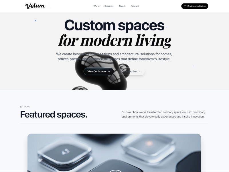 Preview for Interior Design Portfolio Landing Page Template