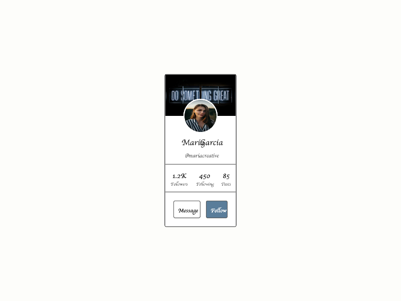 Preview for User Profile Card UI