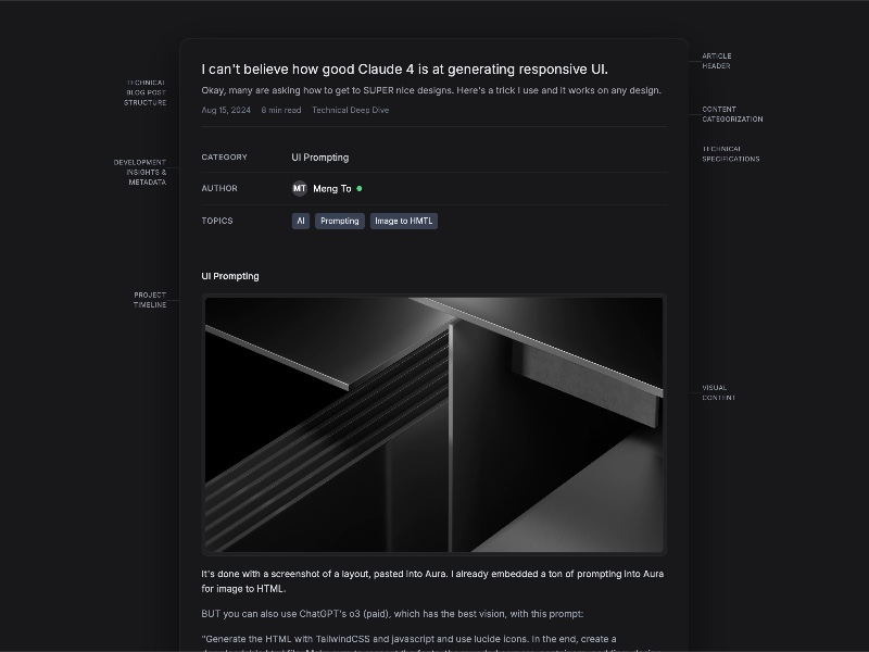 Preview for Technical Blog Post Layout