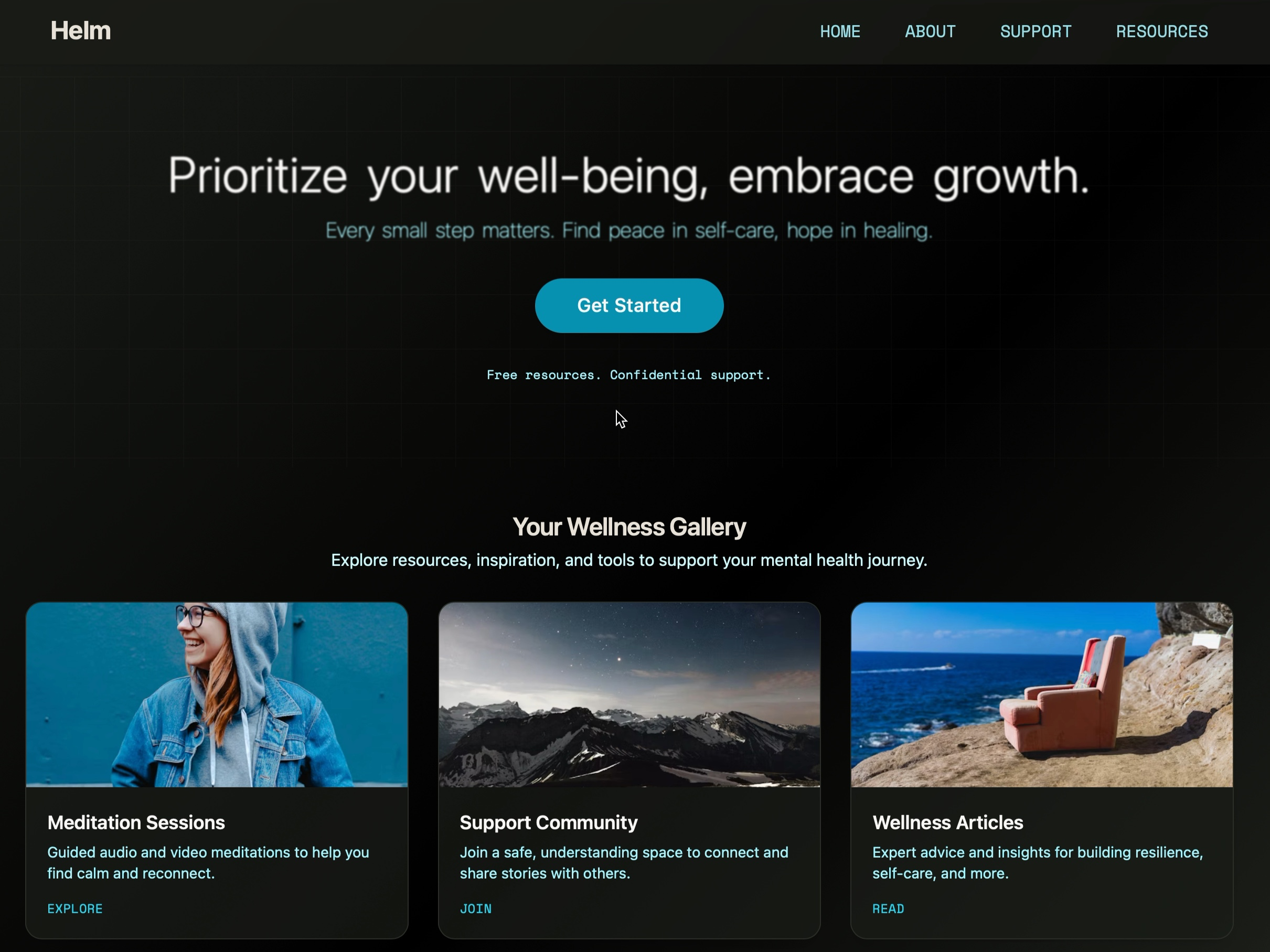 Preview for Mental Health Wellness Homepage