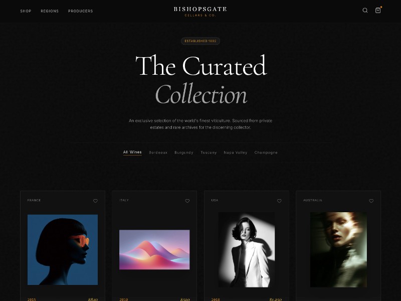 Preview for Luxury Wine E-commerce Landing Page Template