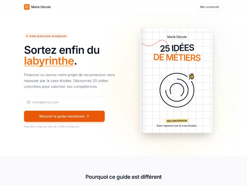 Preview for Lead Magnet Landing Page Template for Teacher Career Guide