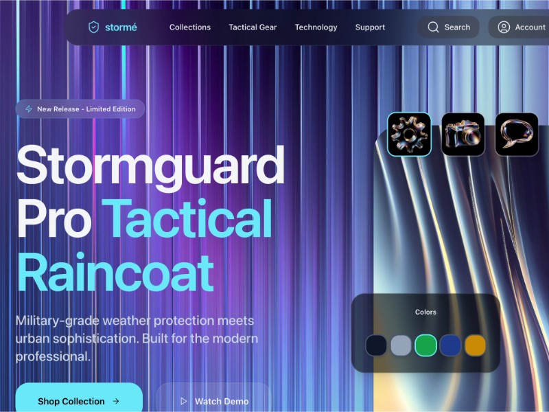 Preview for Tactical Raincoat Landing Page